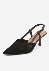 Renee - Czarne Ażurowe Sandały na Szpilce Slingback Erilise. Zapięcie: sprzączka. Kolor: czarny. Wzór: ażurowy. Obcas: na szpilce. Styl: elegancki #5