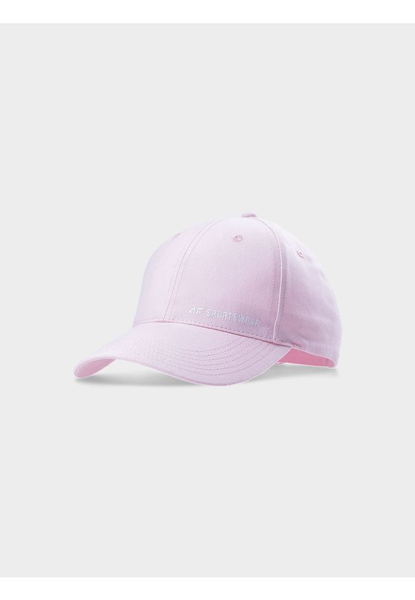 4f - 4F Czapka z daszkiem strapback damska - różowa S. Kolor: różowy. Materiał: bawełna, materiał. Wzór: napisy, haft. Sezon: lato. Styl: sportowy, klasyczny