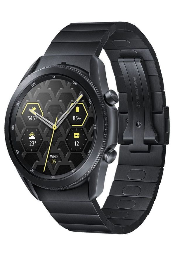 SAMSUNG - Samsung Zegarek Galaxy Watch 3 (45 mm) Titanium. Kolor: czarny. Styl: militarny, sportowy