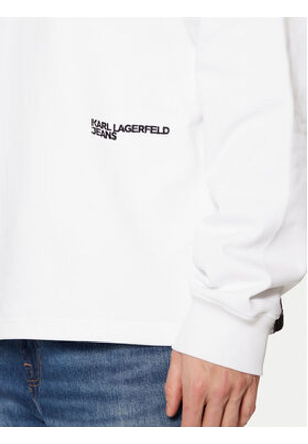 Karl Lagerfeld Jeans Bluza A1M20070 Biały Relaxed Fit. Kolor: biały. Materiał: bawełna