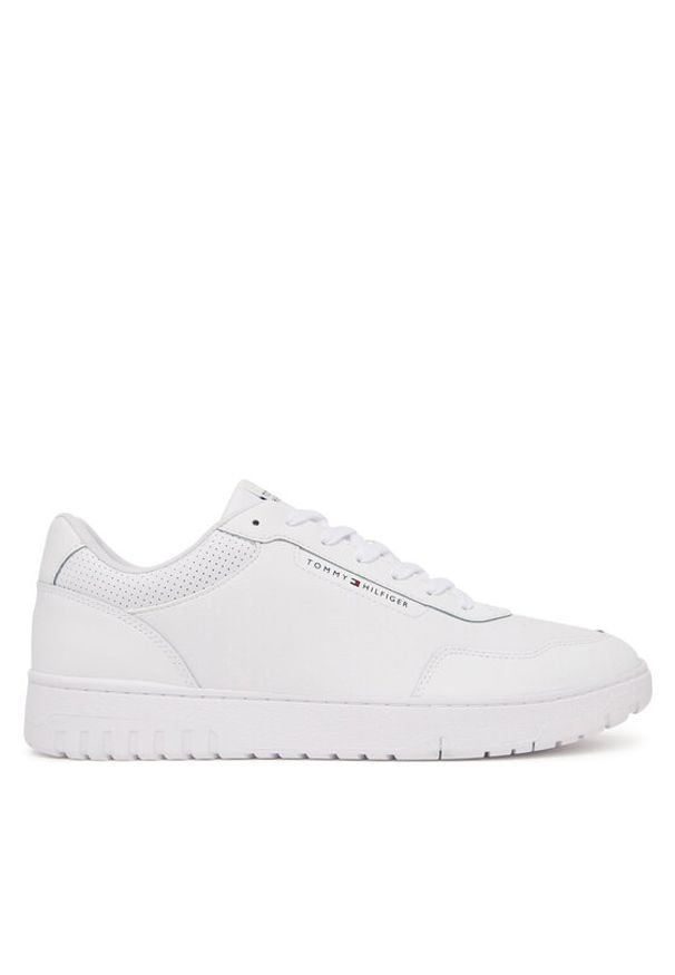 TOMMY HILFIGER - Tommy Hilfiger Sneakersy Th Basket Core Leather FM0FM05927 Biały. Kolor: biały. Materiał: skóra