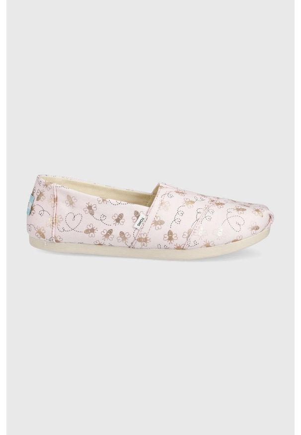Toms espadryle Alpargata kolor różowy. Nosek buta: okrągły. Kolor: różowy. Materiał: materiał