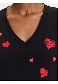 Karl Lagerfeld - KARL LAGERFELD T-Shirt A3W17017 Czarny Regular Fit. Typ kołnierza: dekolt w karo. Kolor: czarny. Materiał: bawełna #3