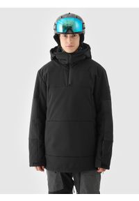 4f - 4F Kurtka snowboardowa membrana 8000 męska - czarna XL. Typ kołnierza: kaptur. Kolor: czarny. Materiał: dzianina, materiał, tkanina. Długość: długie. Sezon: zima. Styl: klasyczny #1