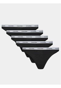 Calvin Klein Underwear Komplet 5 par stringów 000QD5221E Czarny. Kolor: czarny. Materiał: bawełna #6