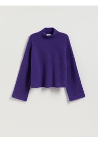 Reserved - Sweter z golfem - fioletowy. Typ kołnierza: golf. Kolor: fioletowy. Materiał: dzianina, wełna
