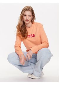 BOSS - Boss Bluza C_Ela 50468357 Pomarańczowy Regular Fit. Kolor: pomarańczowy. Materiał: bawełna #3