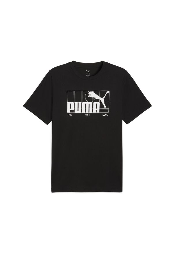 Puma - Męska koszulka z grafiką i logo No. 1 PUMA. Kolor: czarny. Sport: fitness