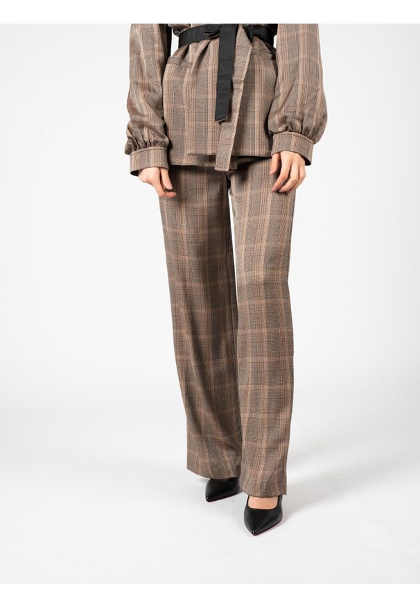 Pinko Spodnie "Barile" | 101013 8277 | Kobieta | Brązowy. Okazja: na co dzień. Stan: podwyższony. Kolor: brązowy. Materiał: wiskoza. Styl: klasyczny, retro, casual