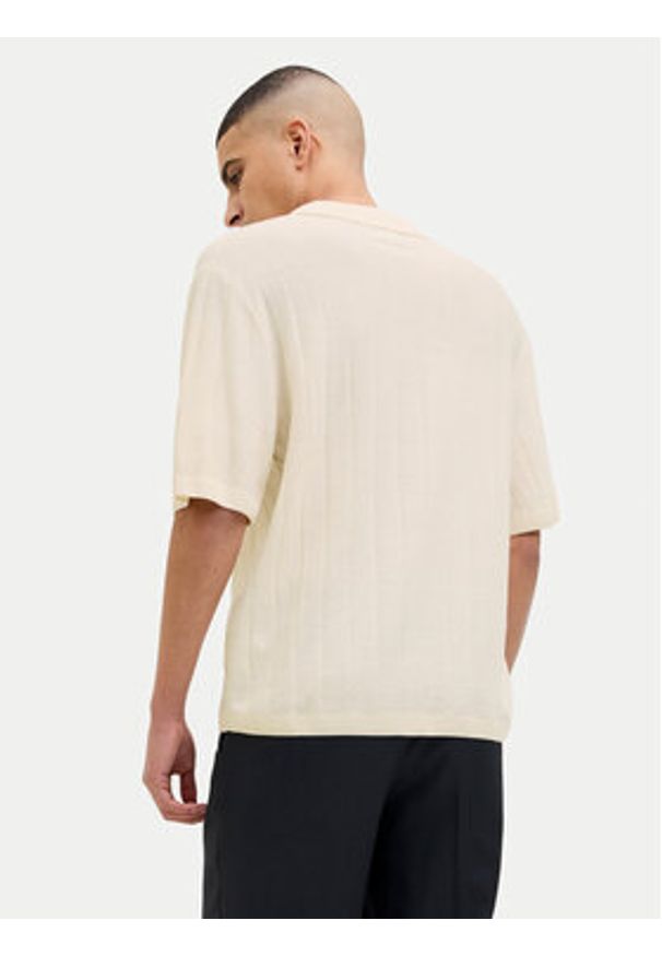 Jack & Jones Sweter Varenna 12272578 Beżowy Relaxed Fit. Kolor: beżowy. Materiał: bawełna