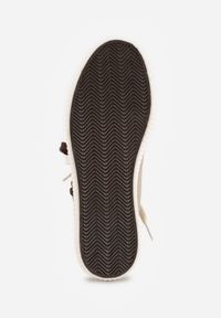 Born2be - Beżowe Trampki Pod Kostkę na Grubej Podeszwie z Podwójnym Sznurowaniem Callixera. Nosek buta: okrągły. Zapięcie: sznurówki. Kolor: beżowy. Materiał: materiał. Obcas: na obcasie. Styl: klasyczny. Wysokość obcasa: niski #6