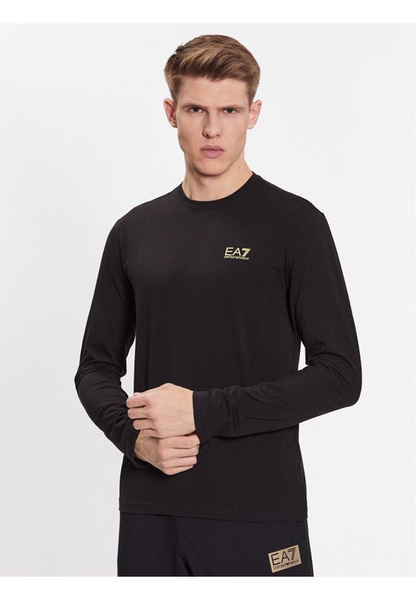 EA7 Emporio Armani Longsleeve 3RPT08 PJLBZ 0208 Czarny Regular Fit. Kolor: czarny. Materiał: bawełna. Długość rękawa: długi rękaw