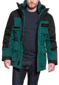 Wrangler - WRANGLER PARKA MĘSKA KURTKA ZIMOWA DŁUGA PINE W4B6XPG01. Kolor: czarny. Długość: długie. Sezon: zima #6