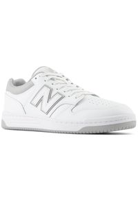 Buty unisex New Balance BB480LGM – białe. Okazja: na co dzień. Kolor: biały. Materiał: skóra, dresówka, materiał, syntetyk. Szerokość cholewki: normalna. Sport: turystyka piesza #3