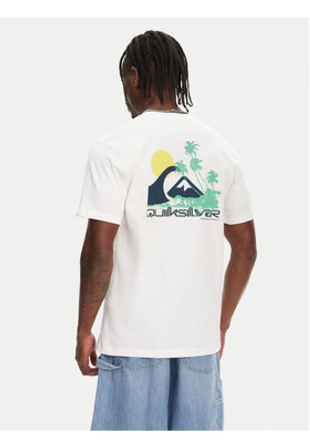 Quiksilver T-Shirt Palm Lines Ss EQYZT08057 Biały. Kolor: biały. Materiał: bawełna