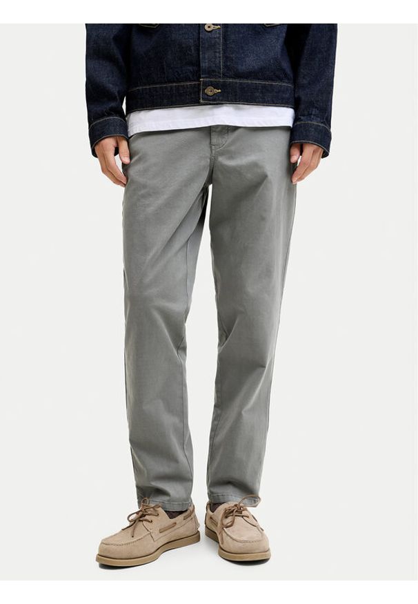 Jack & Jones Chinosy Lie Vance 12292970 Szary Regular Fit. Kolor: szary. Materiał: bawełna