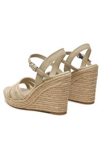 TOMMY HILFIGER - Tommy Hilfiger Espadryle Essential Basic Wedge Sandal FW0FW07220 Beżowy. Kolor: beżowy #5