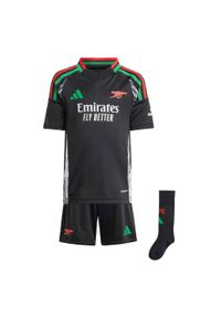 Adidas - Zestaw Arsenal 24/25 Away Mini Kids. Kolor: czarny. Materiał: materiał. Sport: piłka nożna