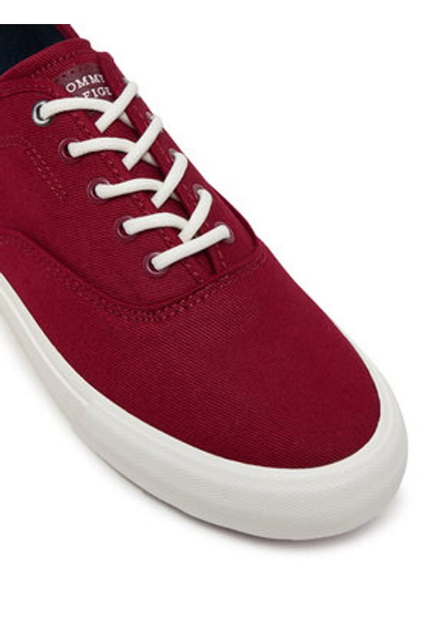 TOMMY HILFIGER - Tommy Hilfiger Tenisówki Hi Vulc Oxford Twill FM0FM05400 Czerwony. Kolor: czerwony. Materiał: materiał