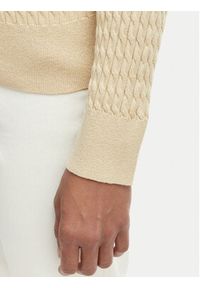 TOMMY HILFIGER - Tommy Hilfiger Sweter WW0WW44993 Beżowy Regular Fit. Kolor: beżowy. Materiał: bawełna #3