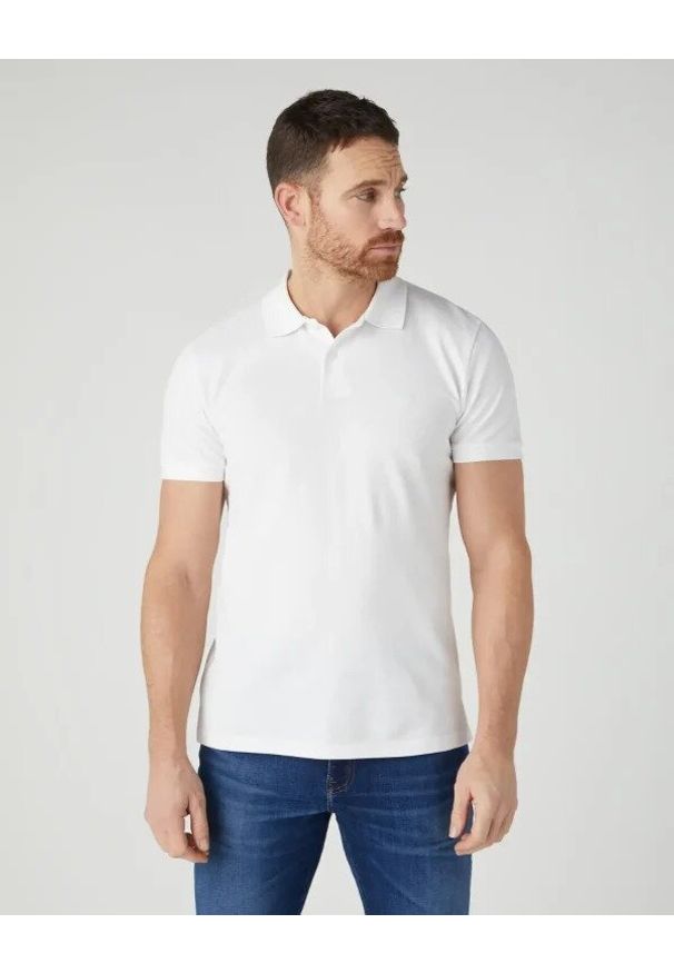 Wrangler - WRANGLER POLOSHIRT MĘSKA KOSZULKA POLO WHITE W7X7K4989. Typ kołnierza: polo