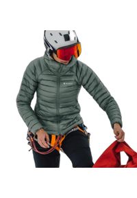 Damska kurtka z kapturem Montane Anti-Freeze. Typ kołnierza: kaptur. Kolor: zielony. Materiał: puch. Sport: wspinaczka