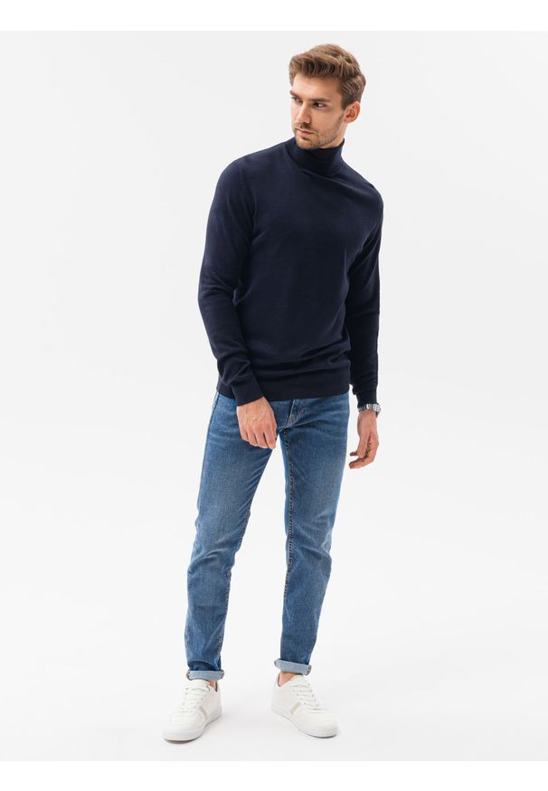 Niebieski sweter Ombre Clothing z golfem