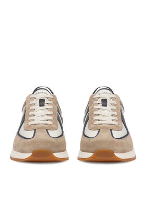 Guess Jeans Sneakersy EO-ORLANDO-01 126AM Beżowy. Kolor: beżowy. Materiał: materiał