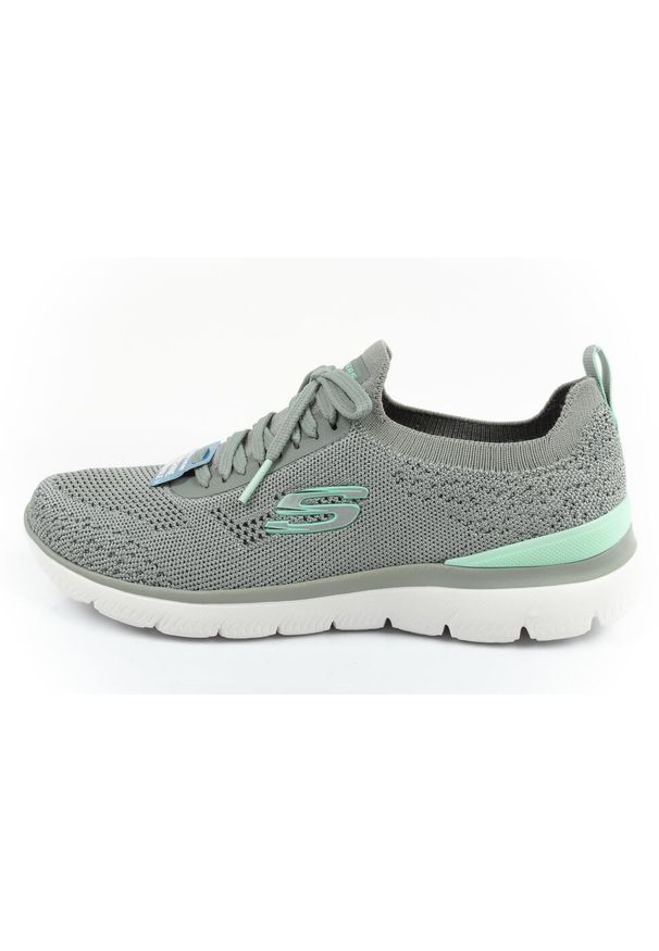 skechers - Buty sportowe damskie Skechers Summits-Sneak Peek. Kolor: biały, wielokolorowy, szary. Materiał: tkanina. Szerokość cholewki: normalna