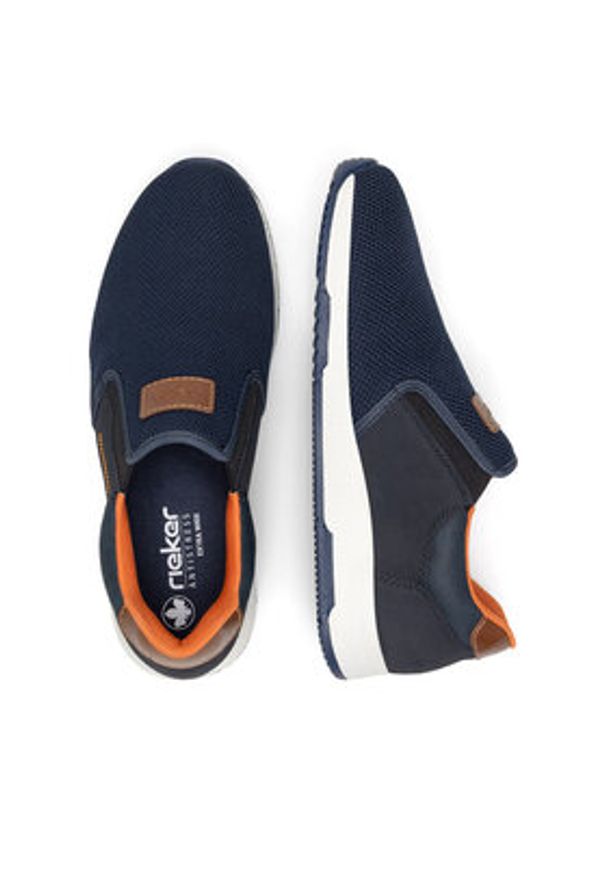 Rieker Sneakersy CEO-B3450-14 Granatowy. Kolor: niebieski. Materiał: materiał