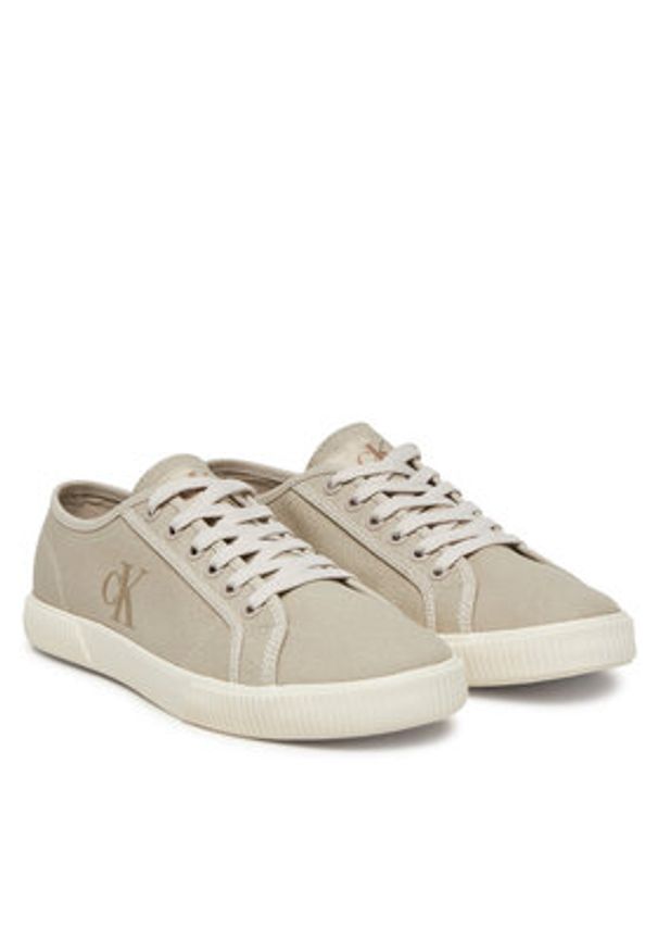 Calvin Klein Jeans Tenisówki Ess Vulc Low Cv Mg Wn YW0YW01762 Beżowy. Kolor: beżowy. Materiał: materiał