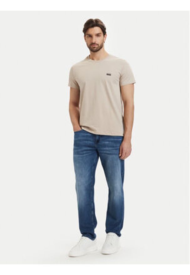 BOSS T-Shirt 50531401 Beżowy jasny Regular Fit. Kolor: beżowy. Materiał: bawełna