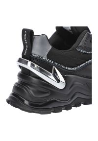 Czarne Sneakersy Damskie Cross Jeans Modne Obuwie. Kolor: czarny. Materiał: materiał, skóra ekologiczna. Szerokość cholewki: normalna. Wzór: nadruk, jednolity, aplikacja #2