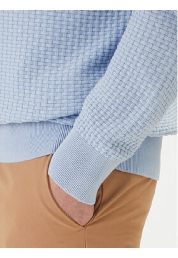 BOSS Sweter H-Imberto 50545283 Błękitny Regular Fit. Kolor: niebieski. Materiał: bawełna