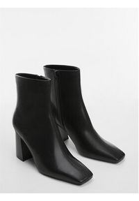 mango - Mango Botki Knit 57094772 Czarny. Kolor: czarny. Materiał: skóra #3