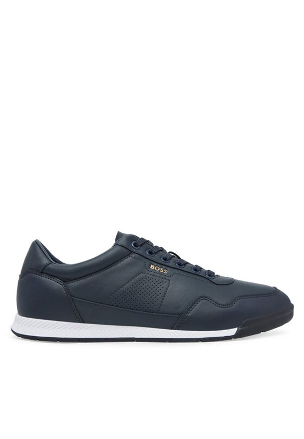 BOSS Sneakersy Nitan 50548658 Granatowy. Kolor: niebieski. Materiał: skóra