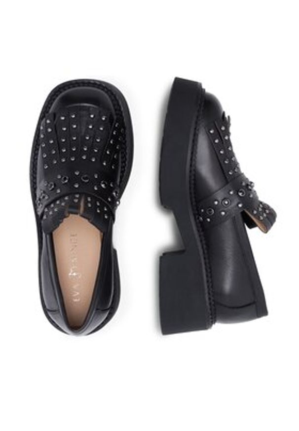 Eva Minge Loafersy LAGOA-24755 Czarny. Kolor: czarny. Materiał: skóra