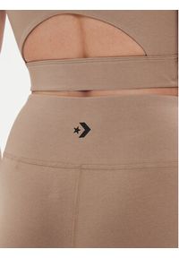 Converse Legginsy W Wordmark Legging 10024544-A10 Beżowy Skinny Fit. Kolor: beżowy. Materiał: bawełna #5
