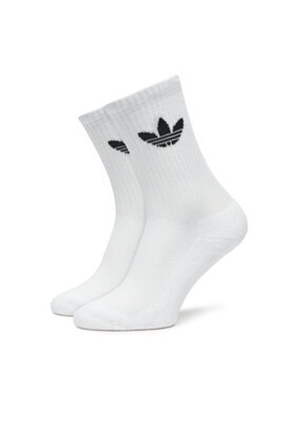 Adidas - adidas Zestaw 6 par wysokich skarpet unisex Trefoil Cushion IJ5619 Biały. Kolor: biały. Materiał: bawełna, materiał