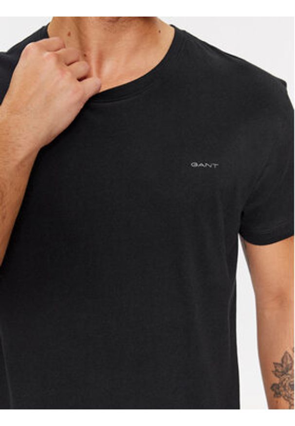 GANT - Gant Komplet 2 t-shirtów C-Neck 2 Pack 900002008 Czarny Regular Fit. Kolor: czarny. Materiał: bawełna