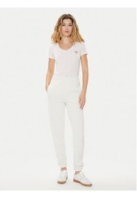 Guess T-Shirt W2YI45 J1314 Różowy Slim Fit. Kolor: różowy. Materiał: bawełna