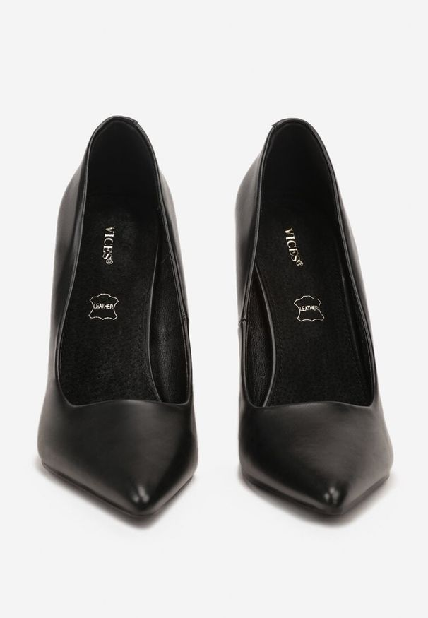 Renee - Czarne Szpilki Vices z Wkładką ze Skóry Naturalnej Mivika. Okazja: na co dzień. Kolor: czarny. Materiał: skóra. Obcas: na szpilce. Styl: casual