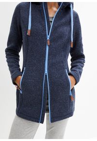 bonprix - Bluza rozpinana z polaru, z kapturem. Typ kołnierza: kaptur. Kolor: niebieski. Materiał: polar #3