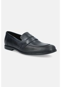 Lancerto - Buty Loafersy Treviso Granatowe. Zapięcie: bez zapięcia. Kolor: niebieski. Materiał: skóra #1