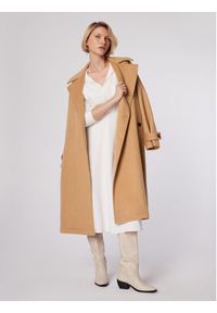 Simple Płaszcz przejściowy PLD502-03 Beżowy Relaxed Fit. Kolor: beżowy. Materiał: syntetyk #8