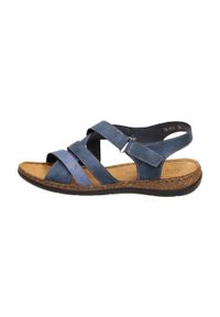 Sergio Leone - Granatowe sandały damskie SERGIO LEONE SK051. Kolor: niebieski. Materiał: skóra