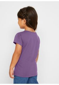 T-shirt dziewczęcy (2 szt.) bonprix ultrafioletowy + morski turkusowy. Kolor: fioletowy #6