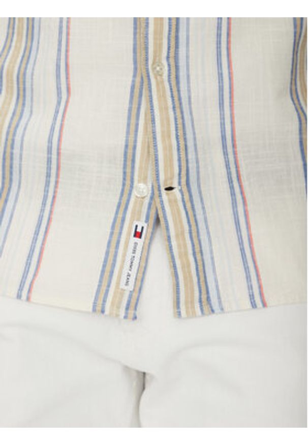 Tommy Jeans Koszula DM0DM21302 Beżowy Regular Fit. Kolor: beżowy. Materiał: bawełna