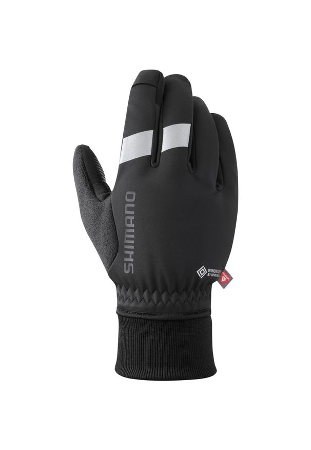 SHIMANO - Rękawiczki kolarskie WINDSTOPPER Primaloft, czarne. Kolor: czarny. Technologia: Primaloft. Sport: kolarstwo