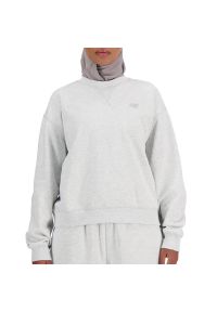 Bluza damska New Balance WT41500AHH - szara. Okazja: na co dzień. Kolor: szary. Materiał: bawełna, tkanina, prążkowany, dresówka. Styl: klasyczny, casual #1